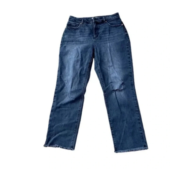 Loft Made and Loved The Curvy Straight Crop Black Mid-Rise Denim Size 28/6 GUC - Picture 1 of 9